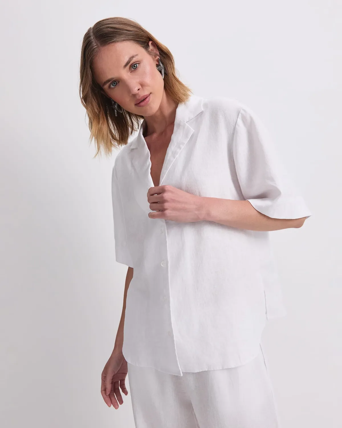 Sportscraft Ariana chemise lin femme col camp