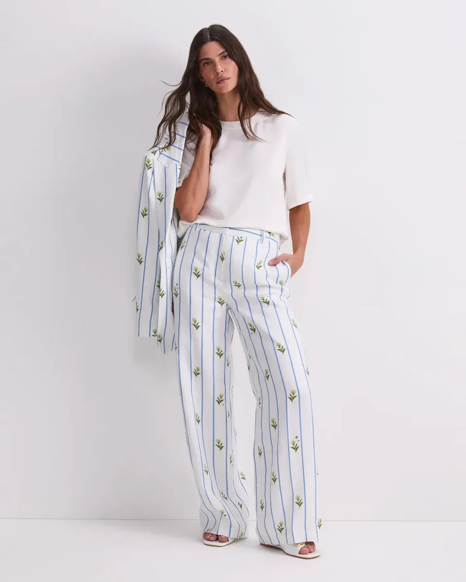 Sportscraft Hampton Stripe pantalon lin rayé