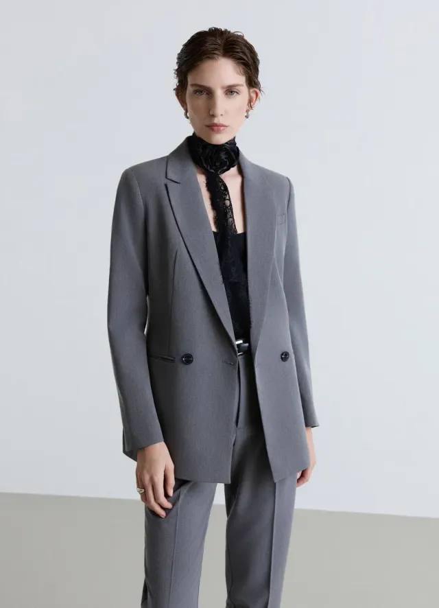 Calliope Veste double boutonnage femme effet mélangé