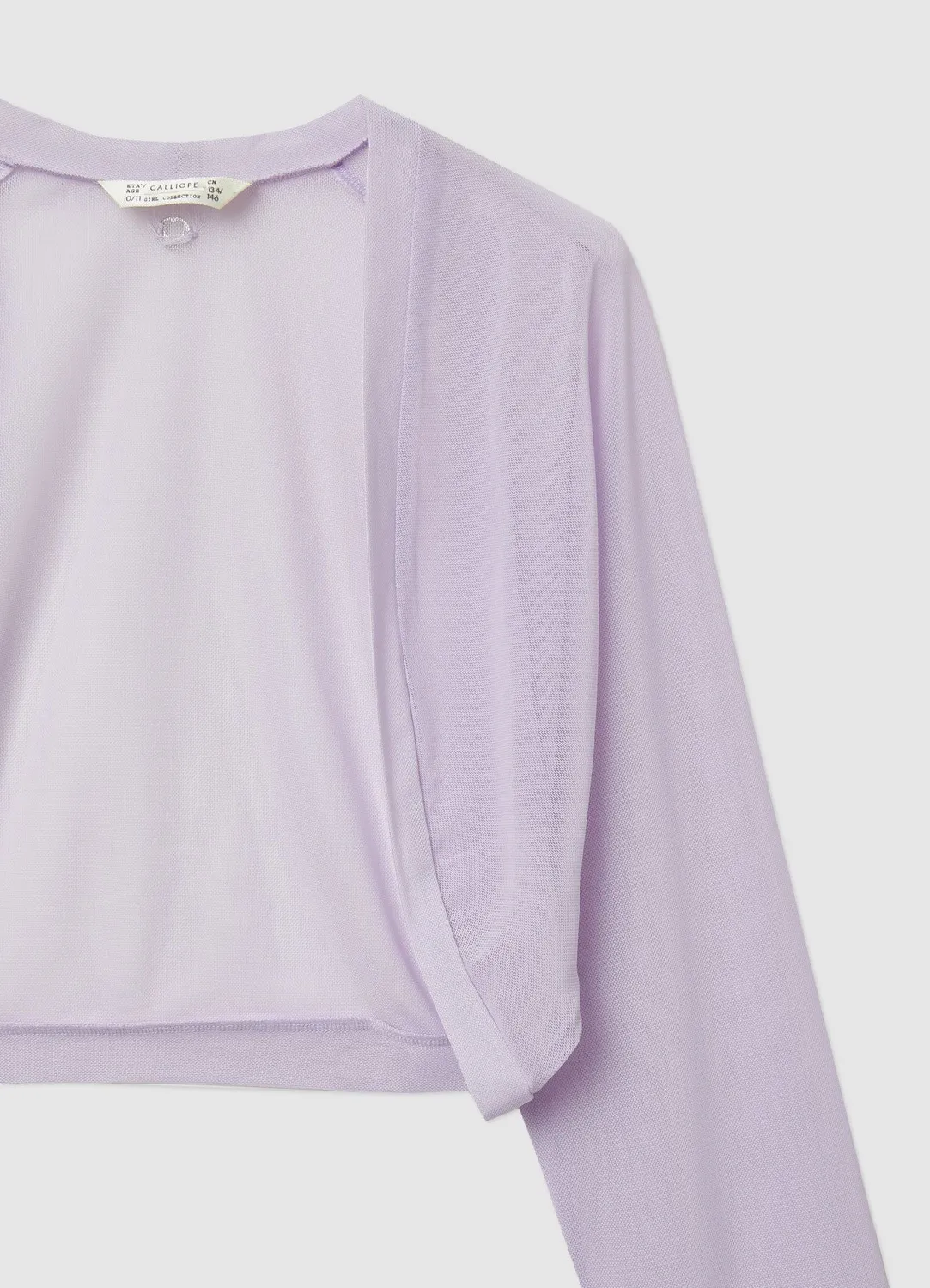 Calliope boléro tulle fille manches longues uni
