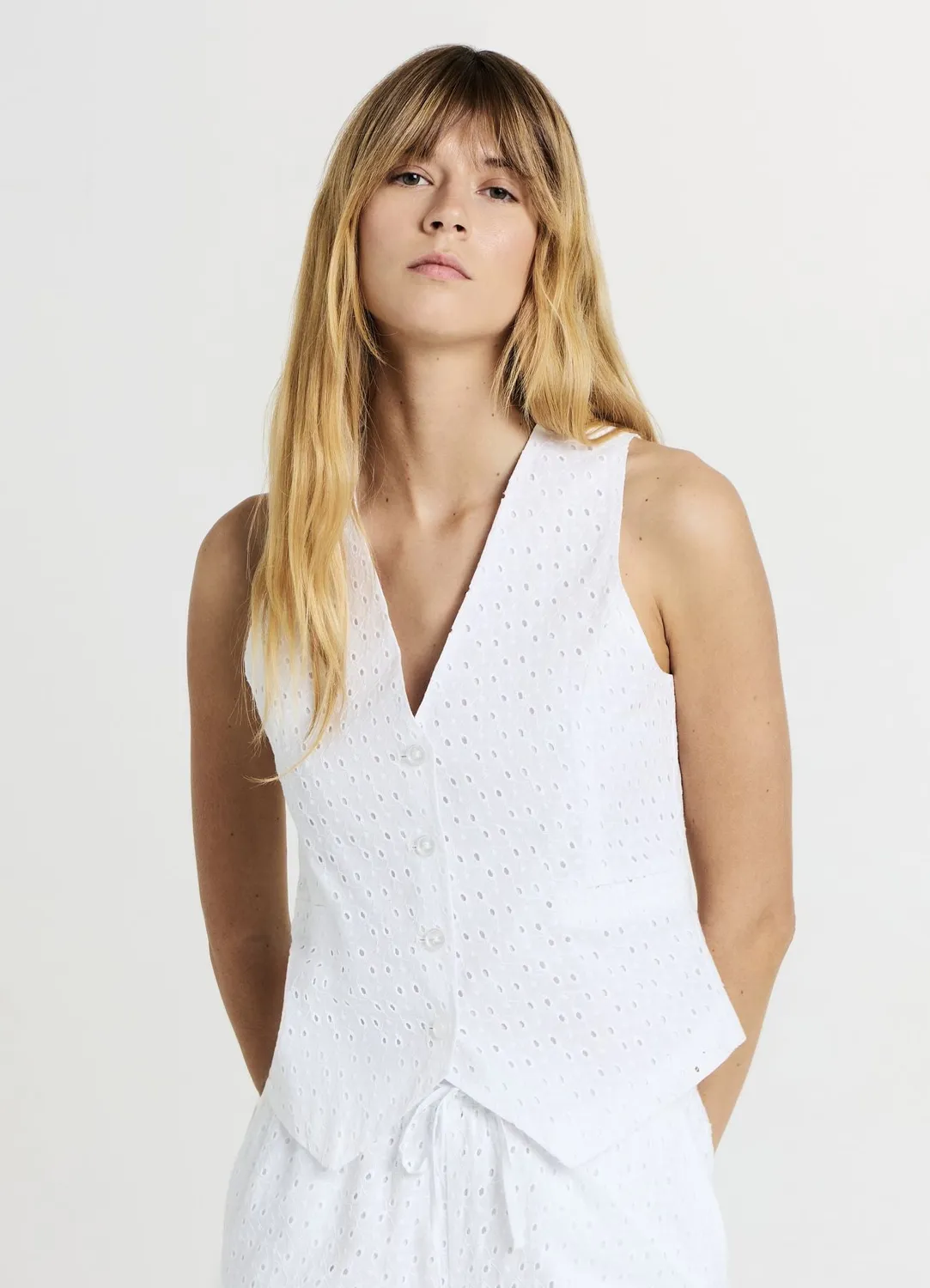 Calliope gilet sangallo 3 boutons femme