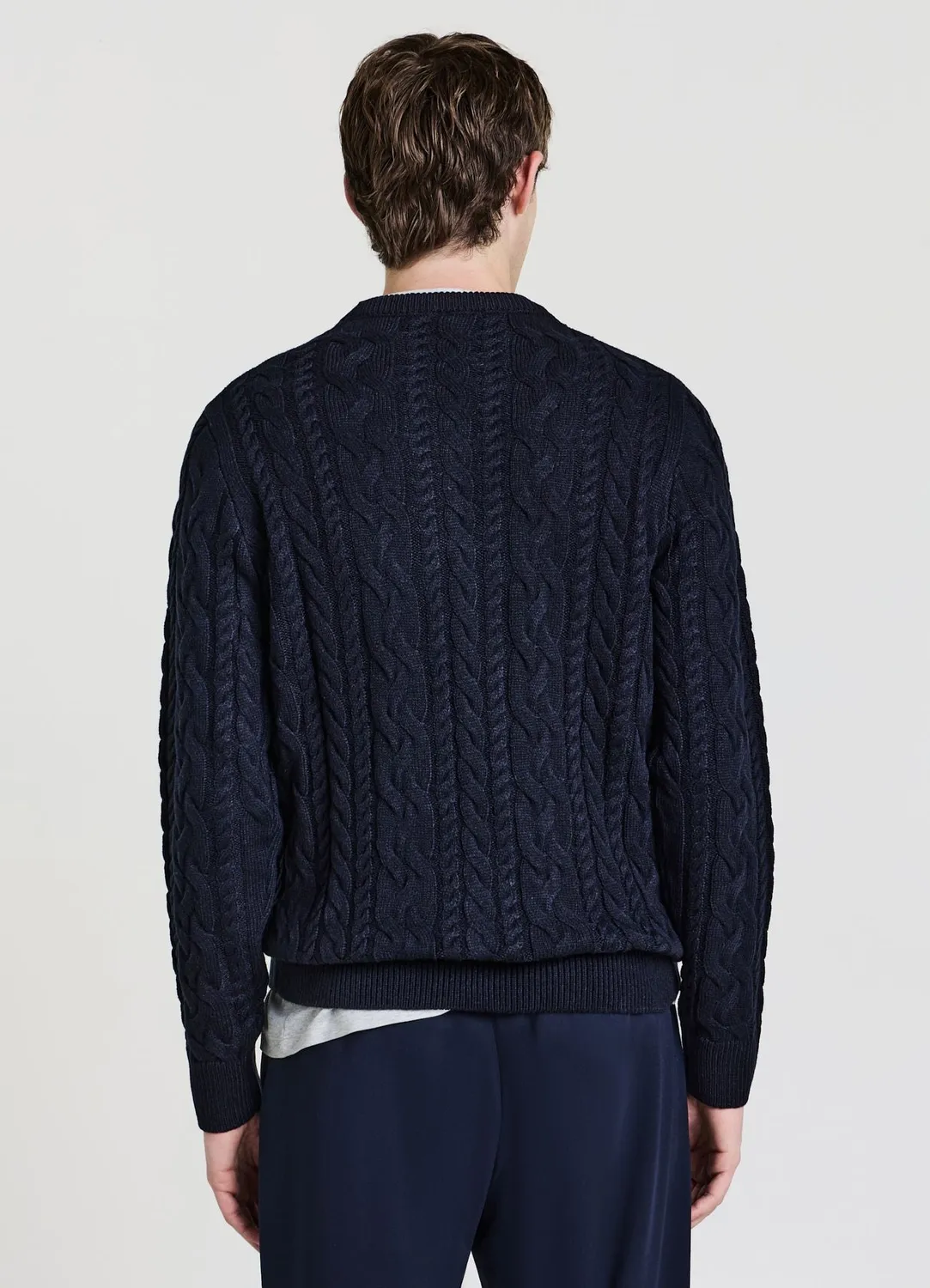 Calliope Tresses pull homme col rond à torsades