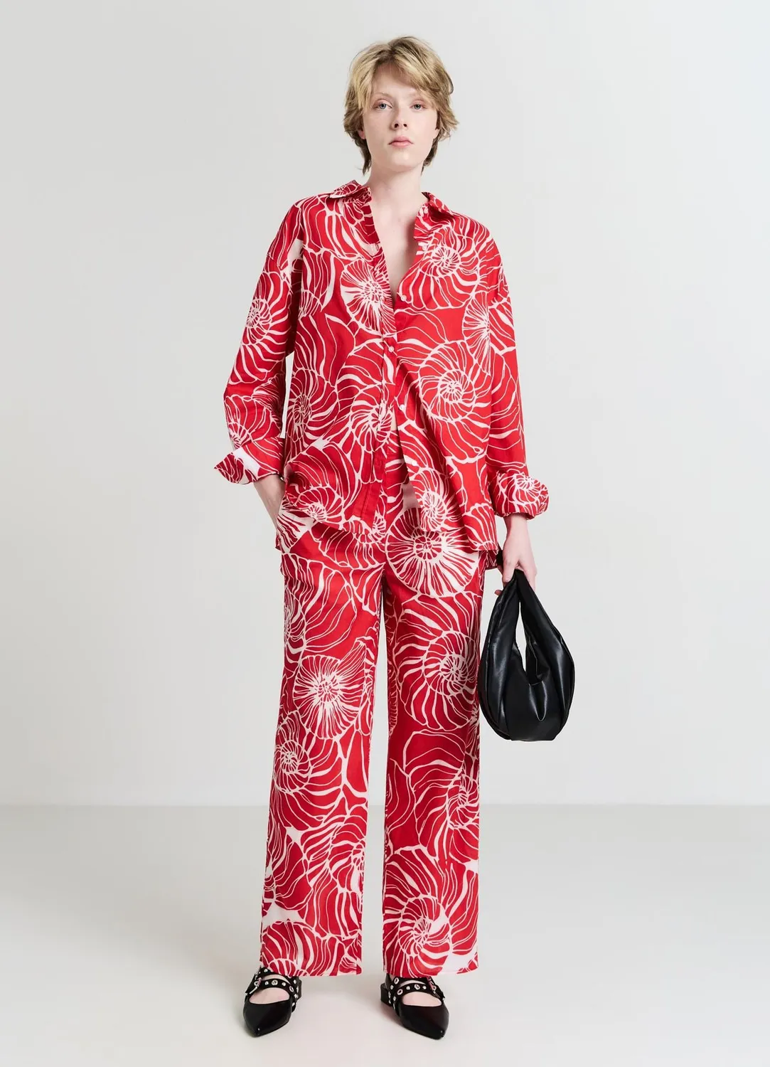 Calliope Palazzo Fantasia Pantalon Femme Coton