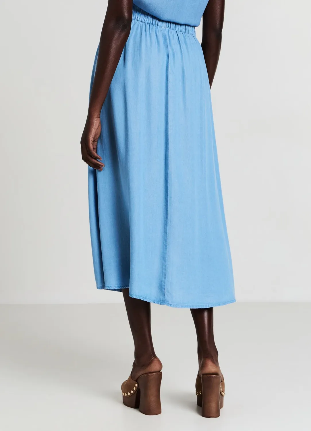 Calliope jupe longue femme unie taille élastique