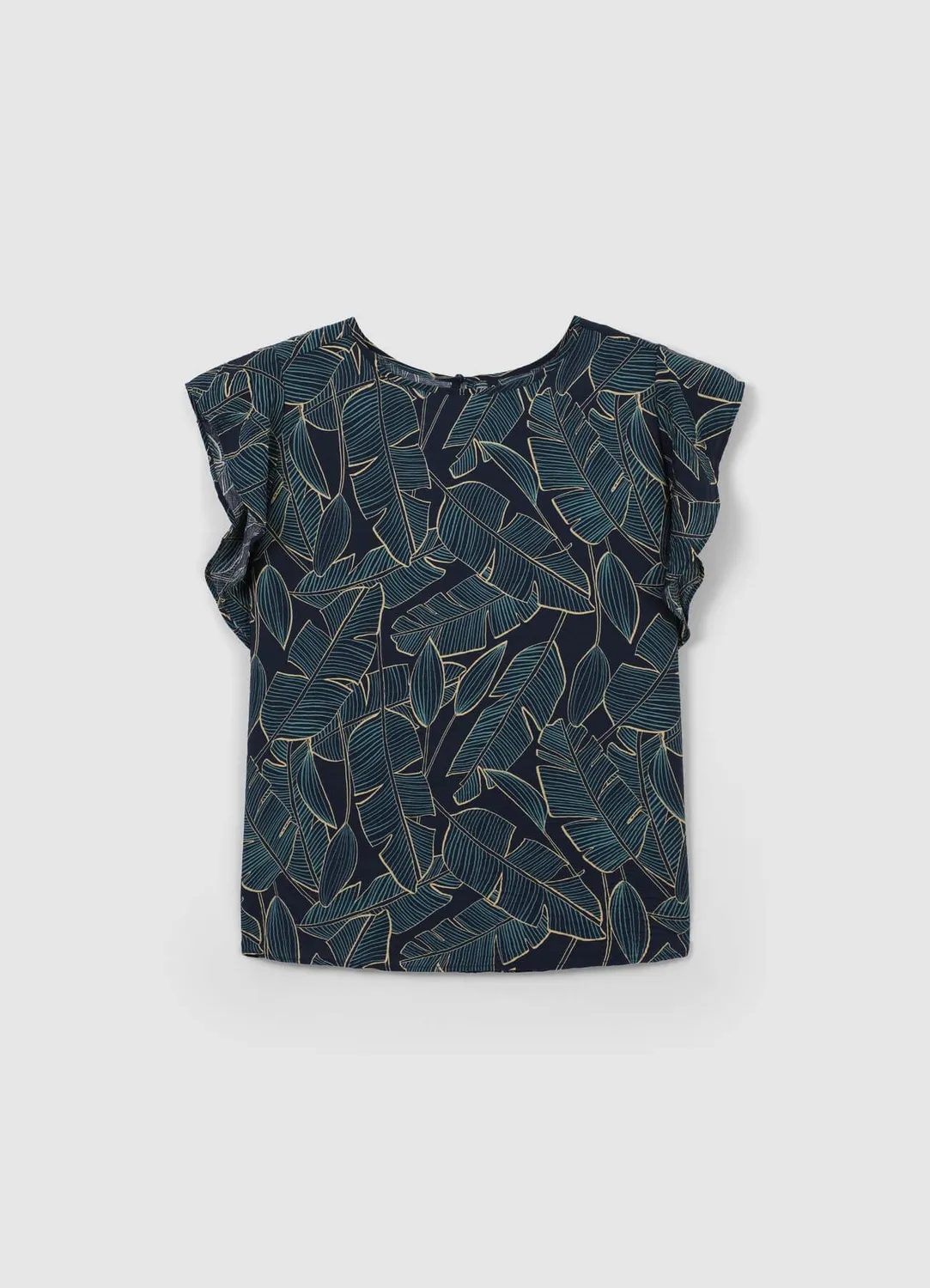 Calliope blouse volants femme motif feuillage