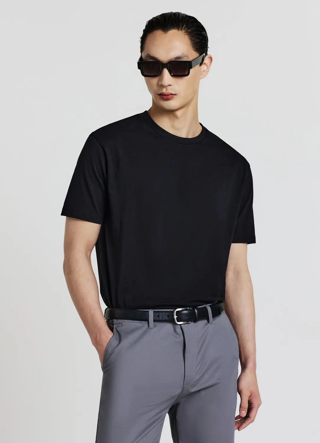 Calliope t-shirt homme uni col rond coton