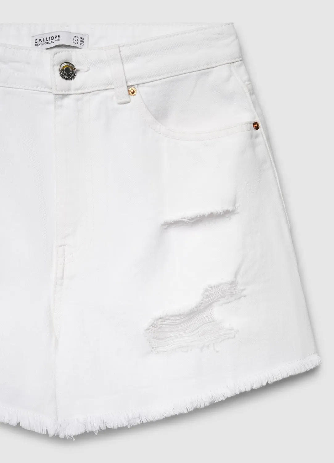 Calliope short denim mom fit femme déchiré