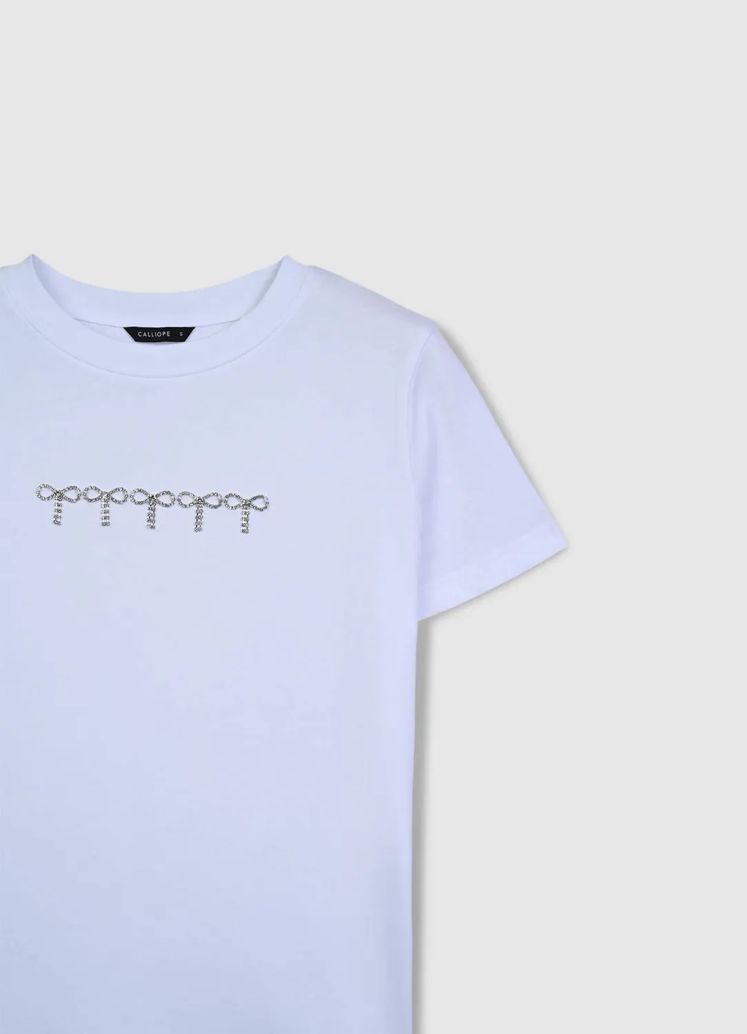 Calliope t-shirt nœuds strass coton femme taille S