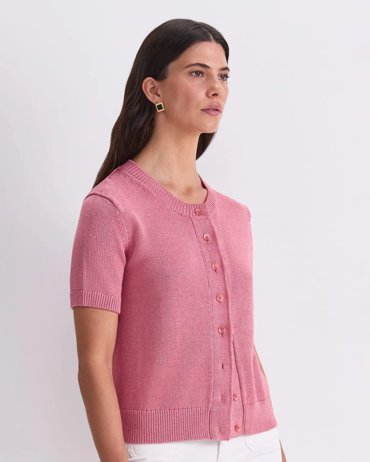 Sportscraft Linen Blend cardigan femme lin manches courtes