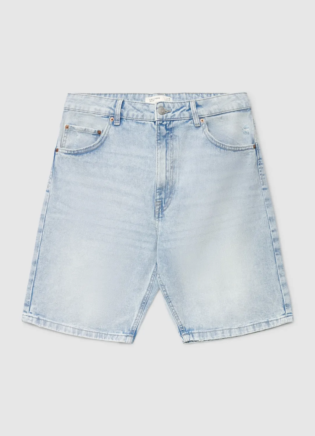 Calliope short jean homme baggy denim délavé uni