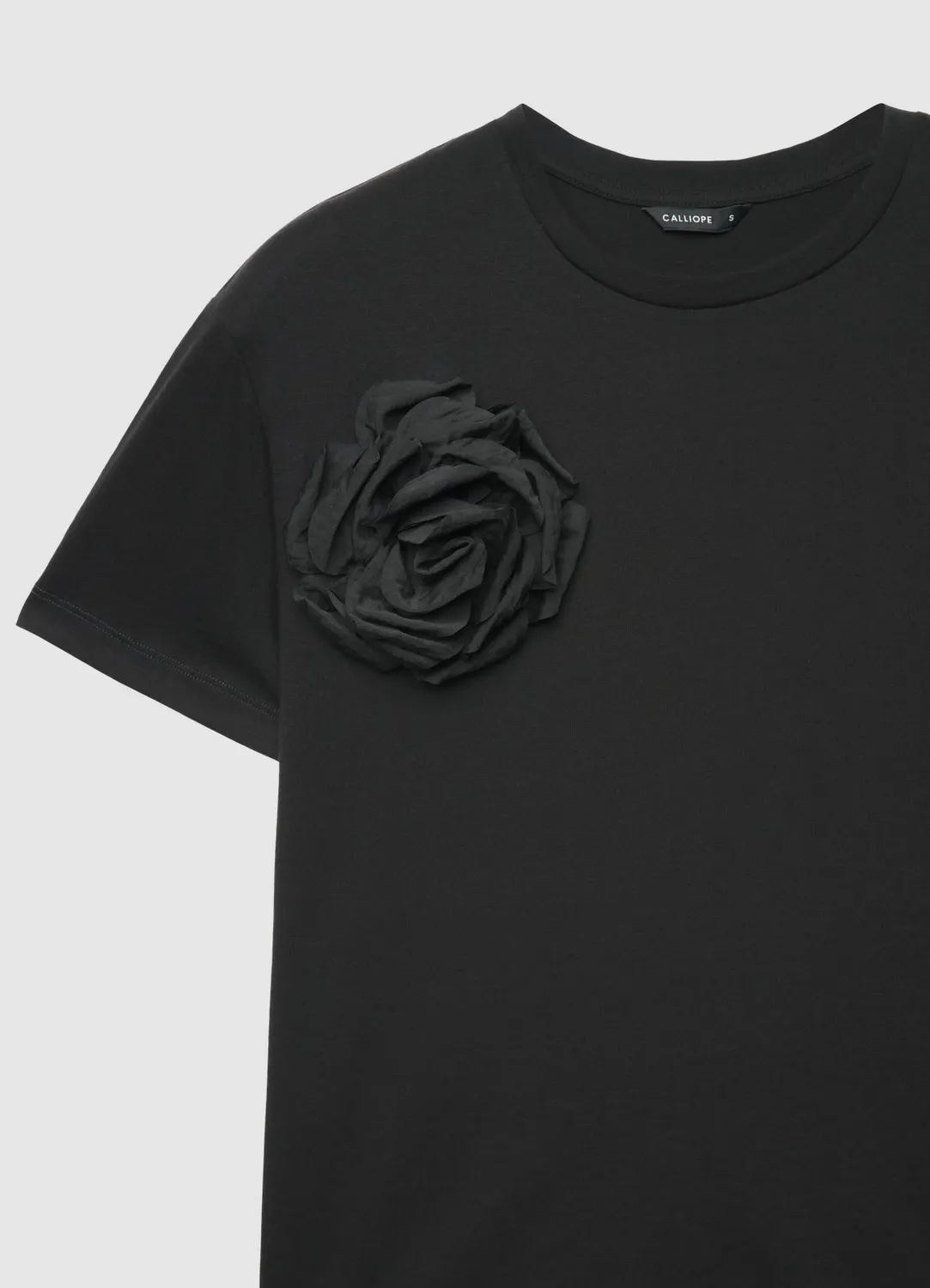 Calliope t-shirt fleur appliquée femme col rond