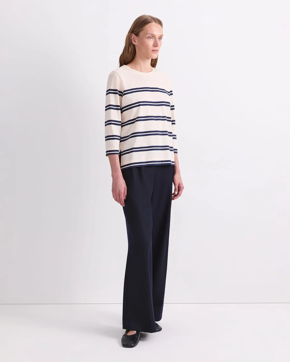 Sportscraft Stripe t-shirt coton rayé manches 3/4