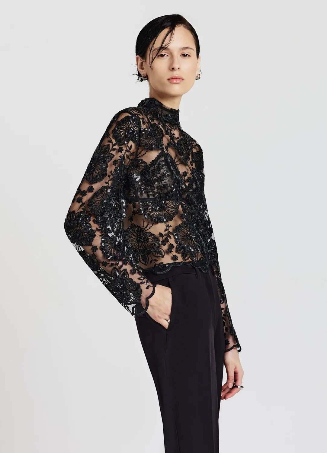 Calliope Atelier blouse femme tulle paillettes