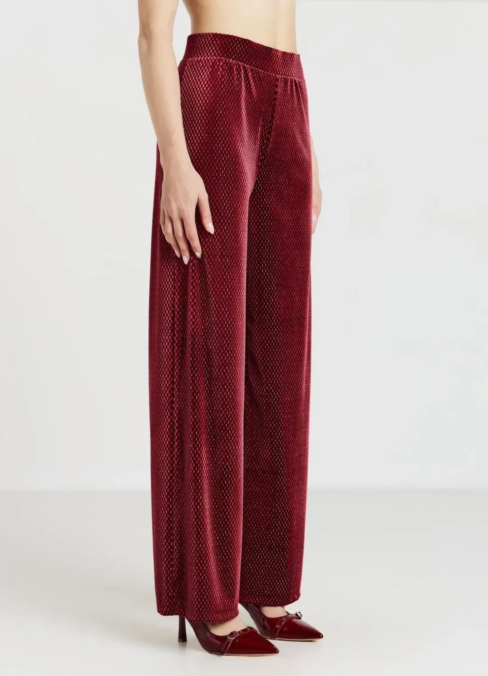 Calliope pantalon palazzo femme chenille brillante