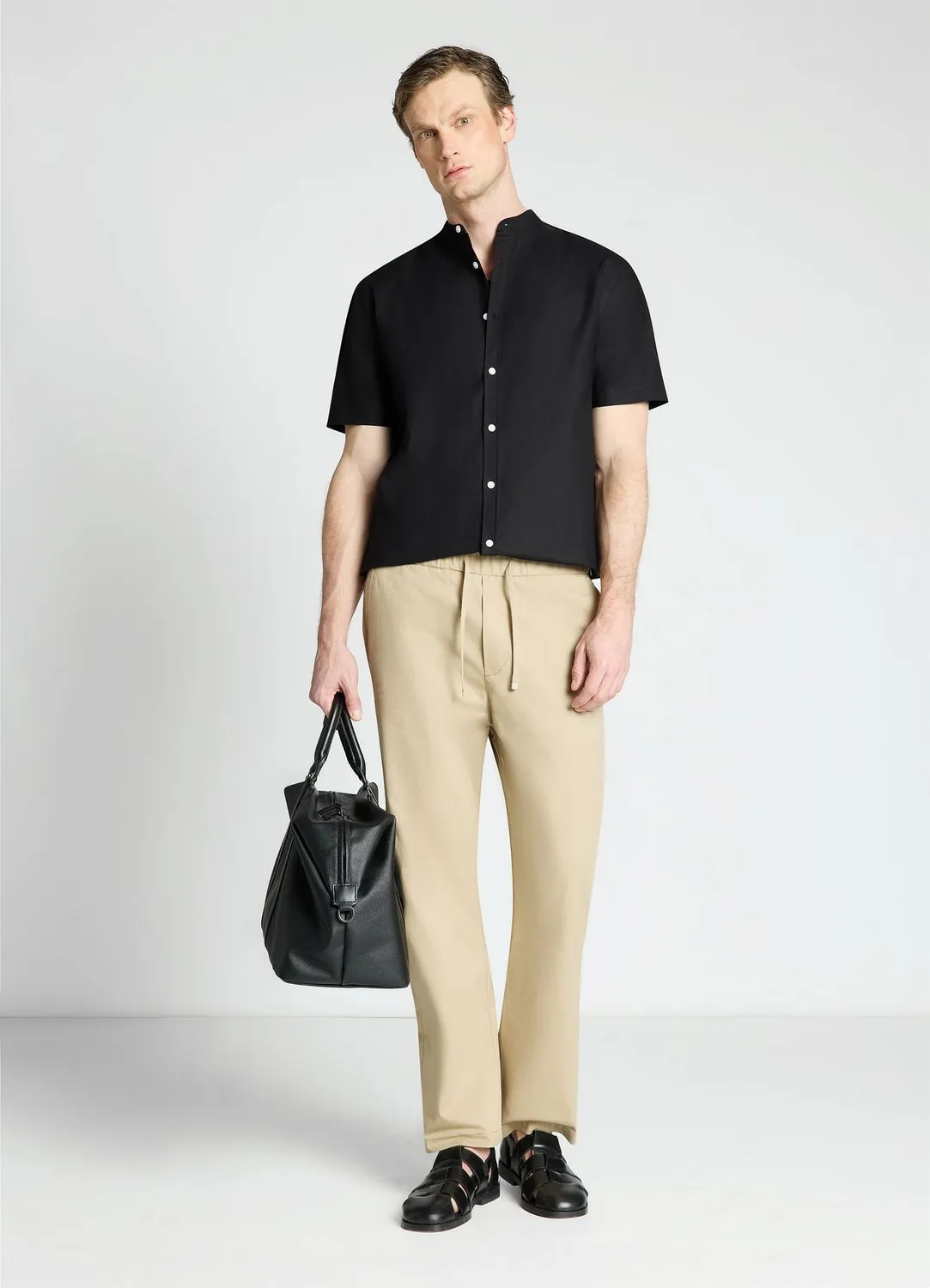 Calliope Jogger Wide Leg pantalon homme uni cordon