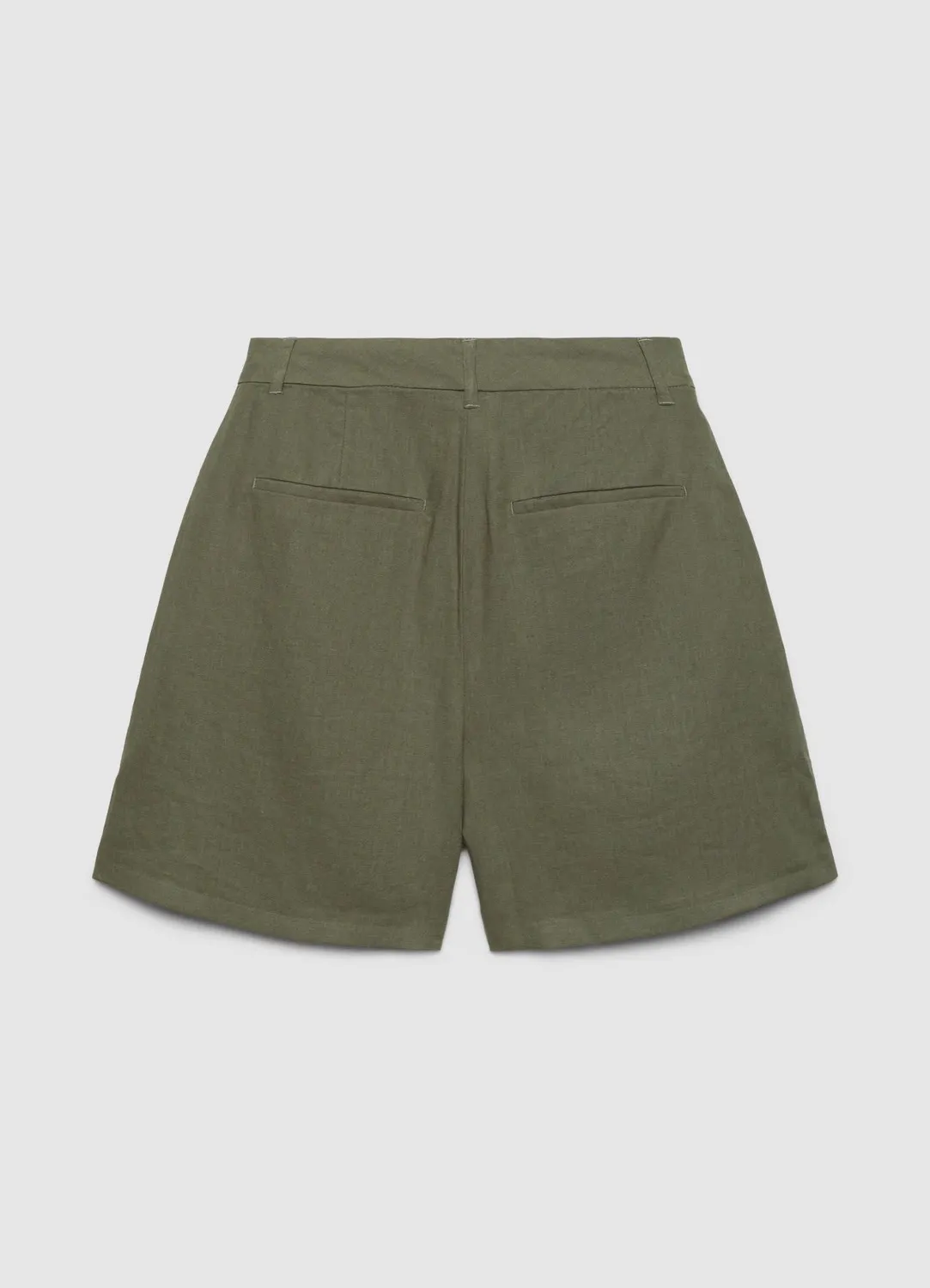 Calliope Bermuda short femme lin uni taille haute