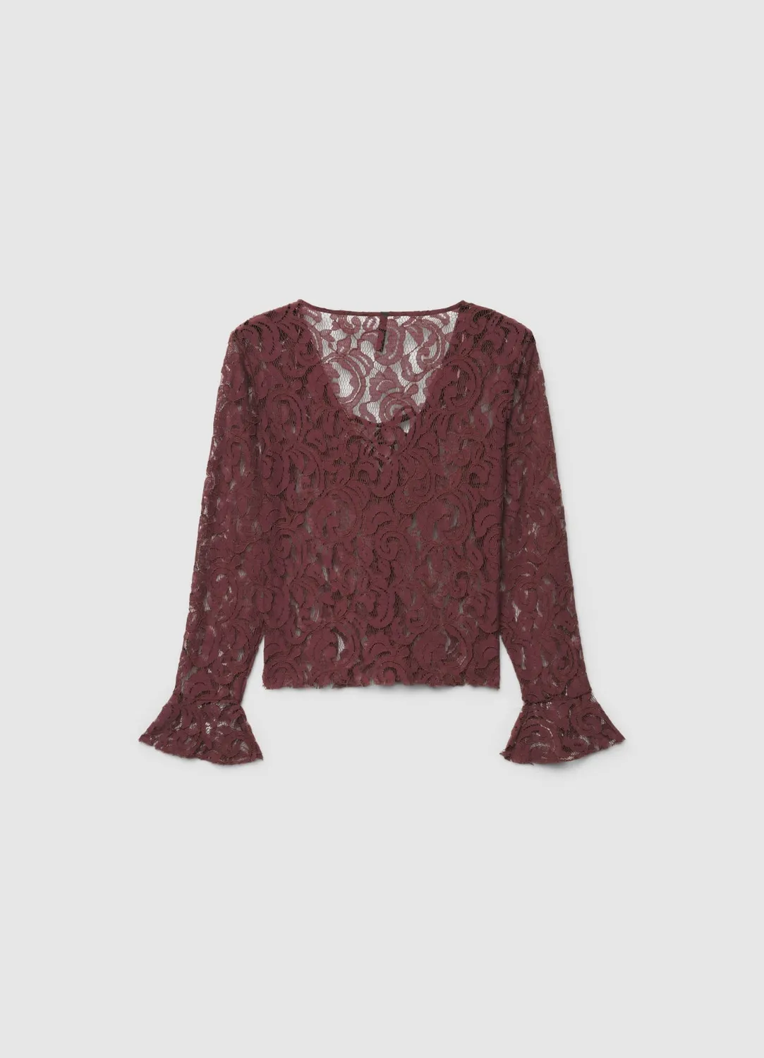 Calliope blouse dentelle à volants chemisier femme col V