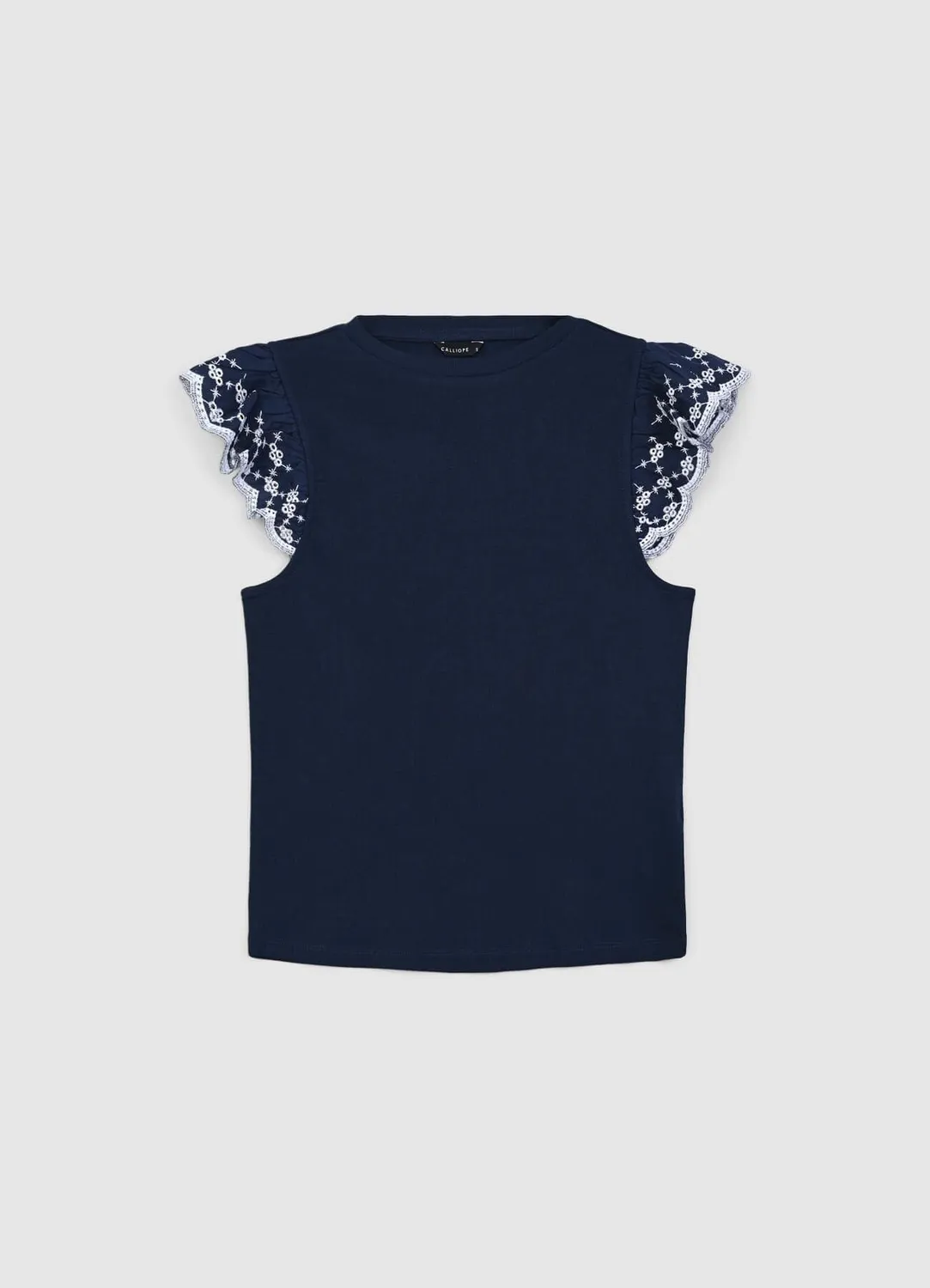 Calliope t-shirt côtelé femme volants coton