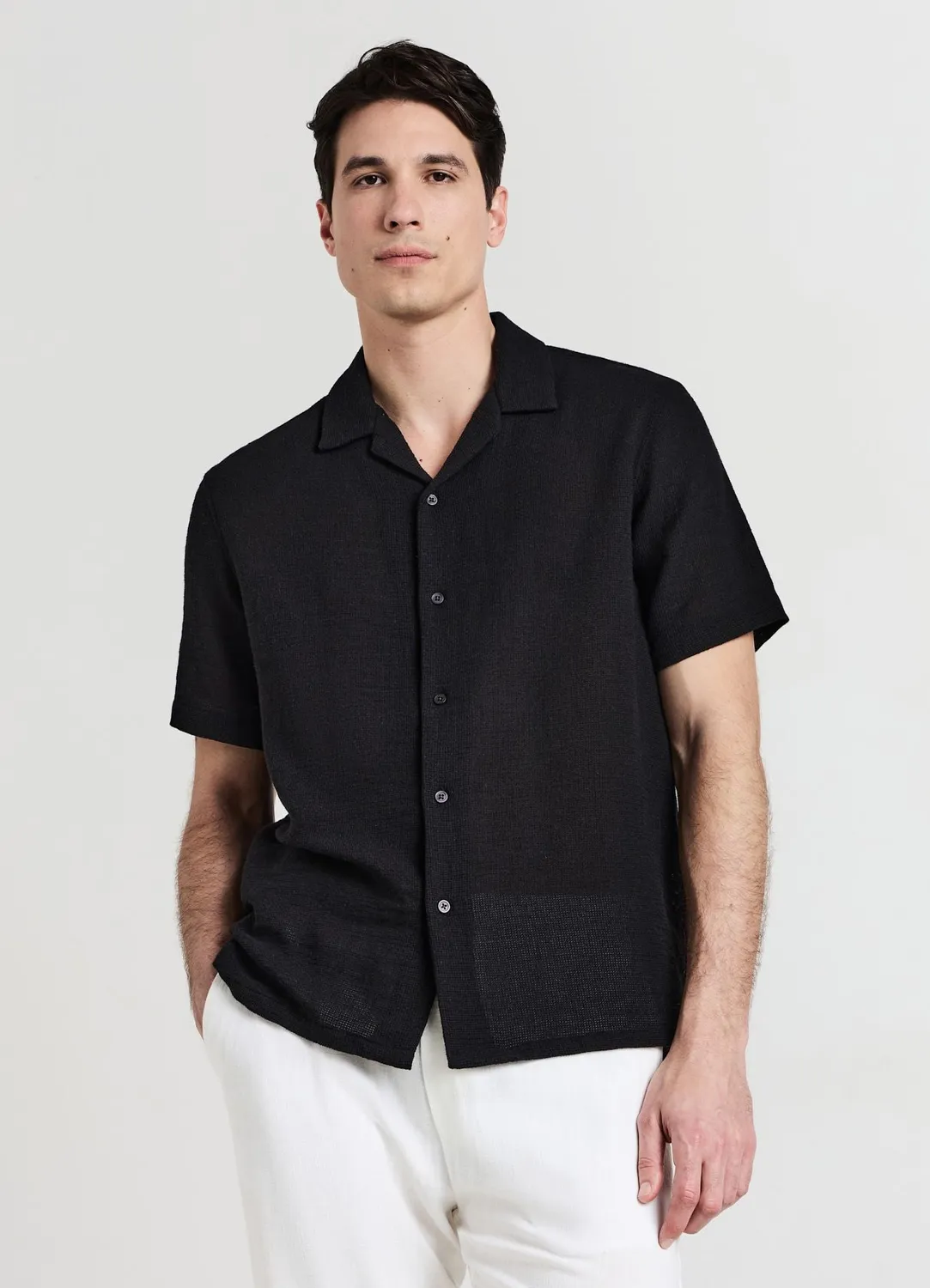 Calliope chemise bowling unie coton homme