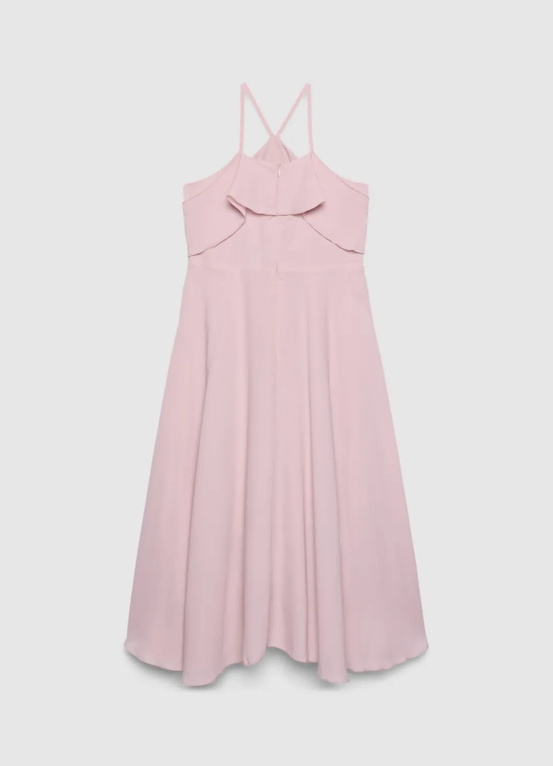Calliope robe longue fille à volants unie 8-9 ans cérémonie