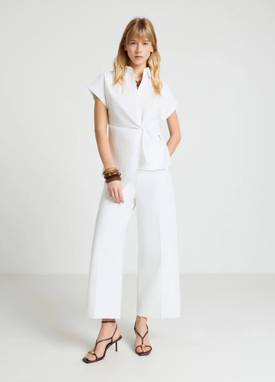Calliope chemise femme nœud côté manches courtes