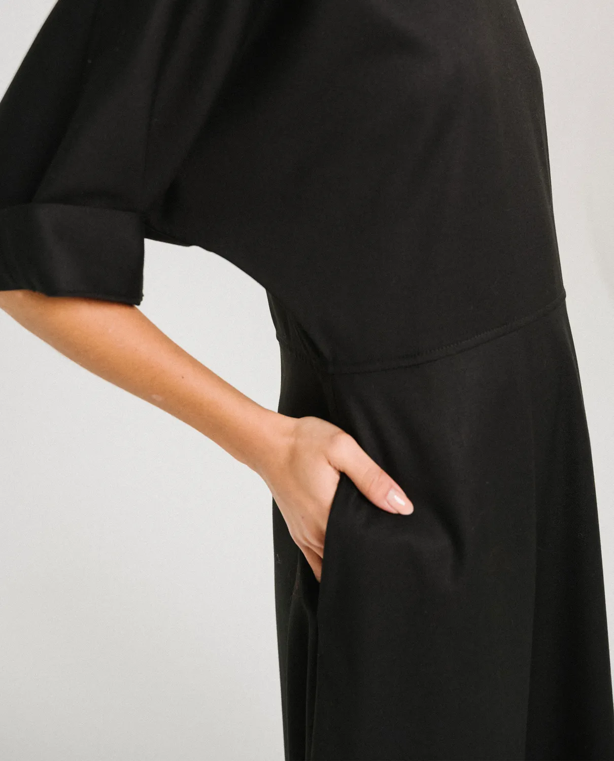 Tinsels Frany robe longue noire gabardine