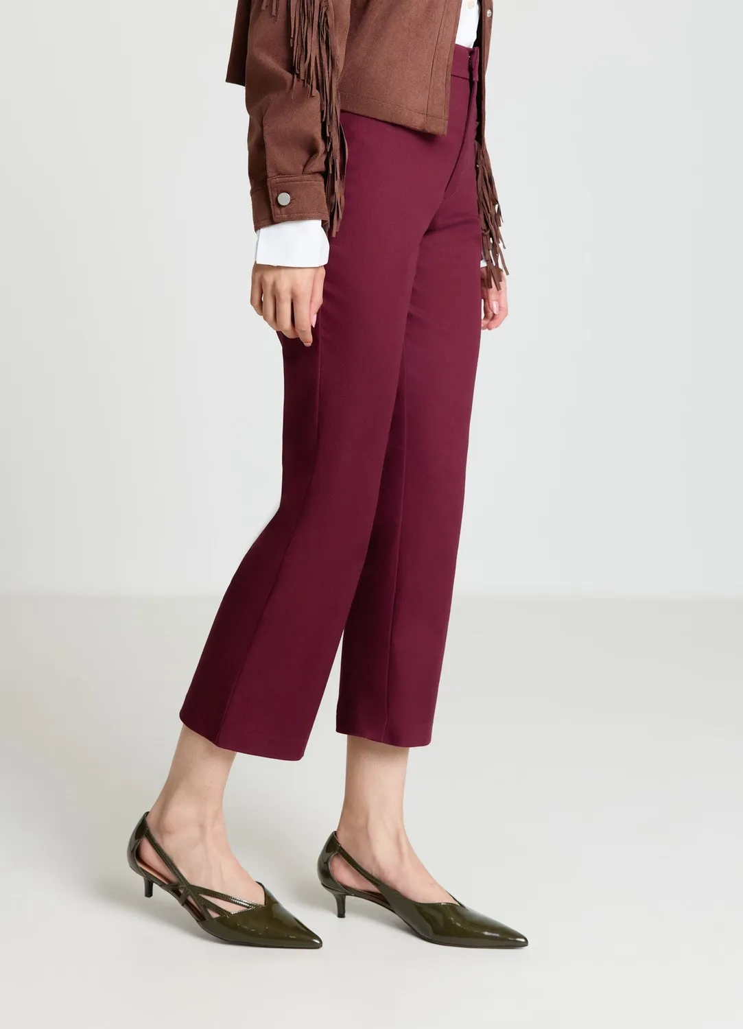 Calliope pantalon cropped flare femme coton