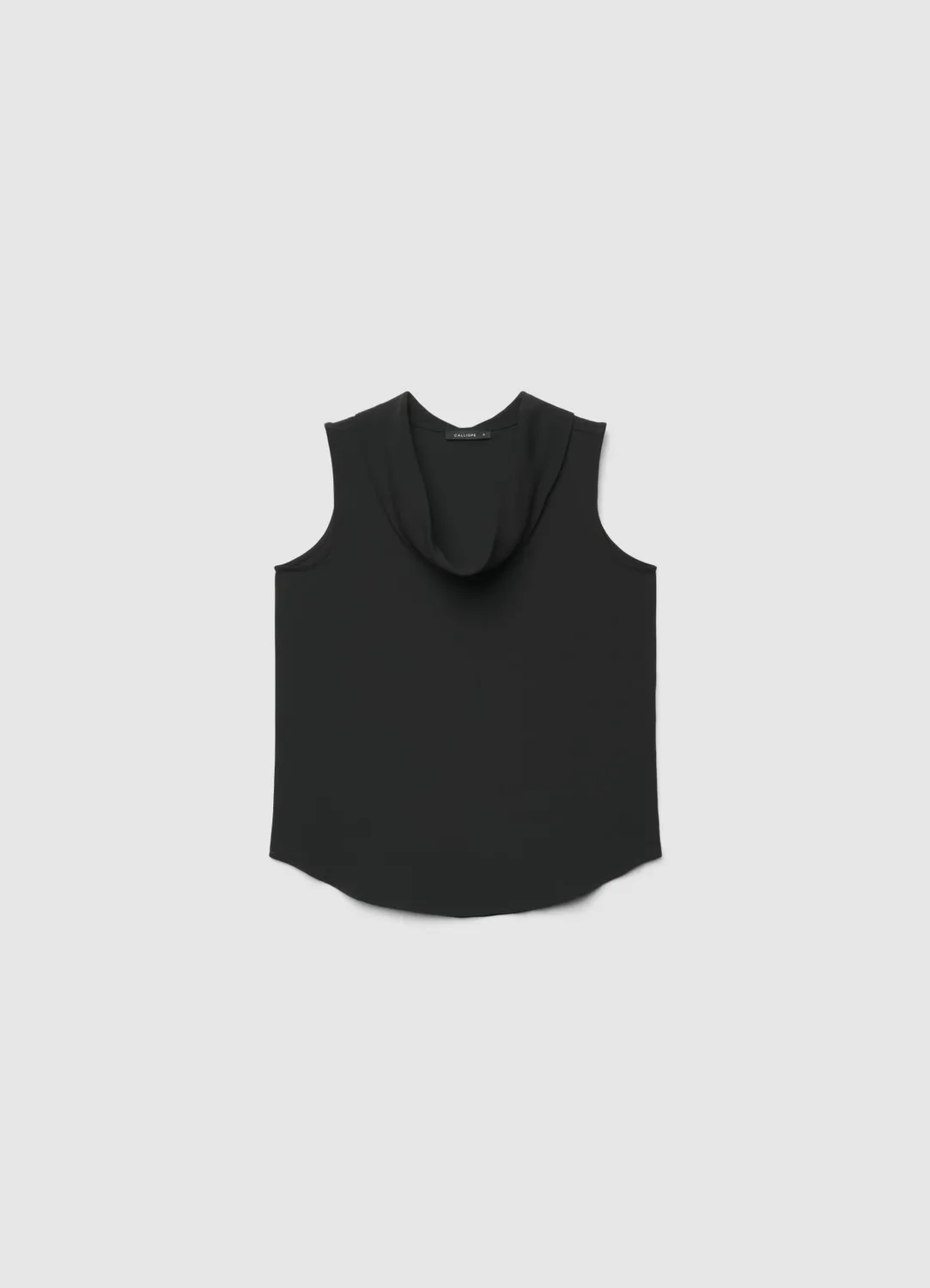 Calliope top femme col drapé sans manches uni