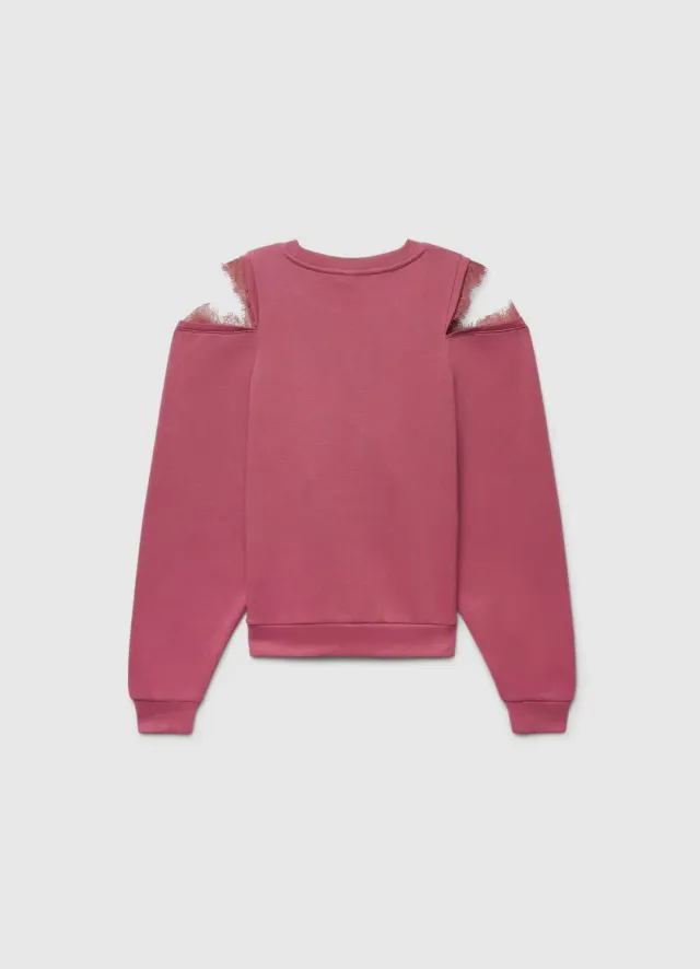 Calliope sweat femme épaules ouvertes dentelle