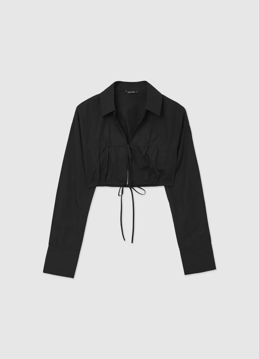 Calliope chemise cropped femme lacets coton