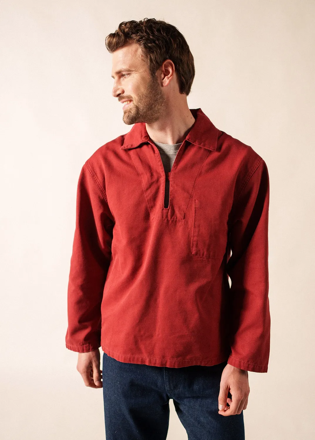 Saint James Nemo vareuse brique toile coton homme