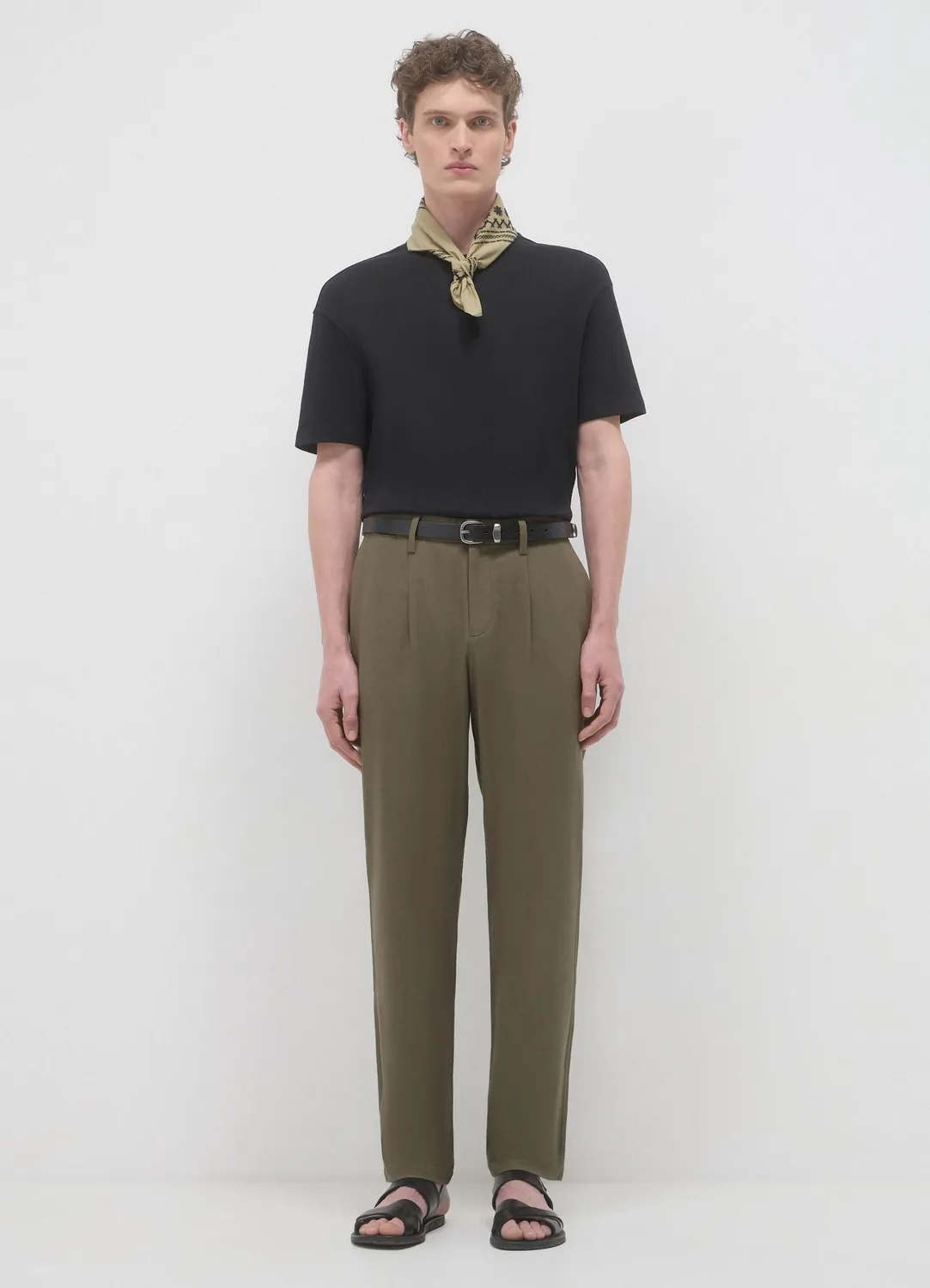 Calliope chino lin pantalon homme uni