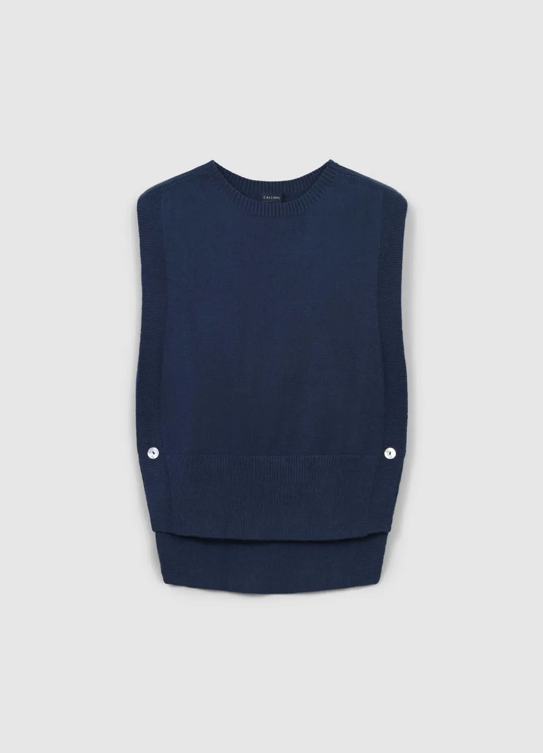 Calliope gilet en maille sans manches femme col rond