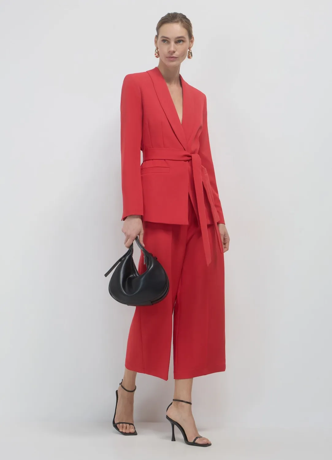 Calliope blazer femme col châle ceinture un bouton