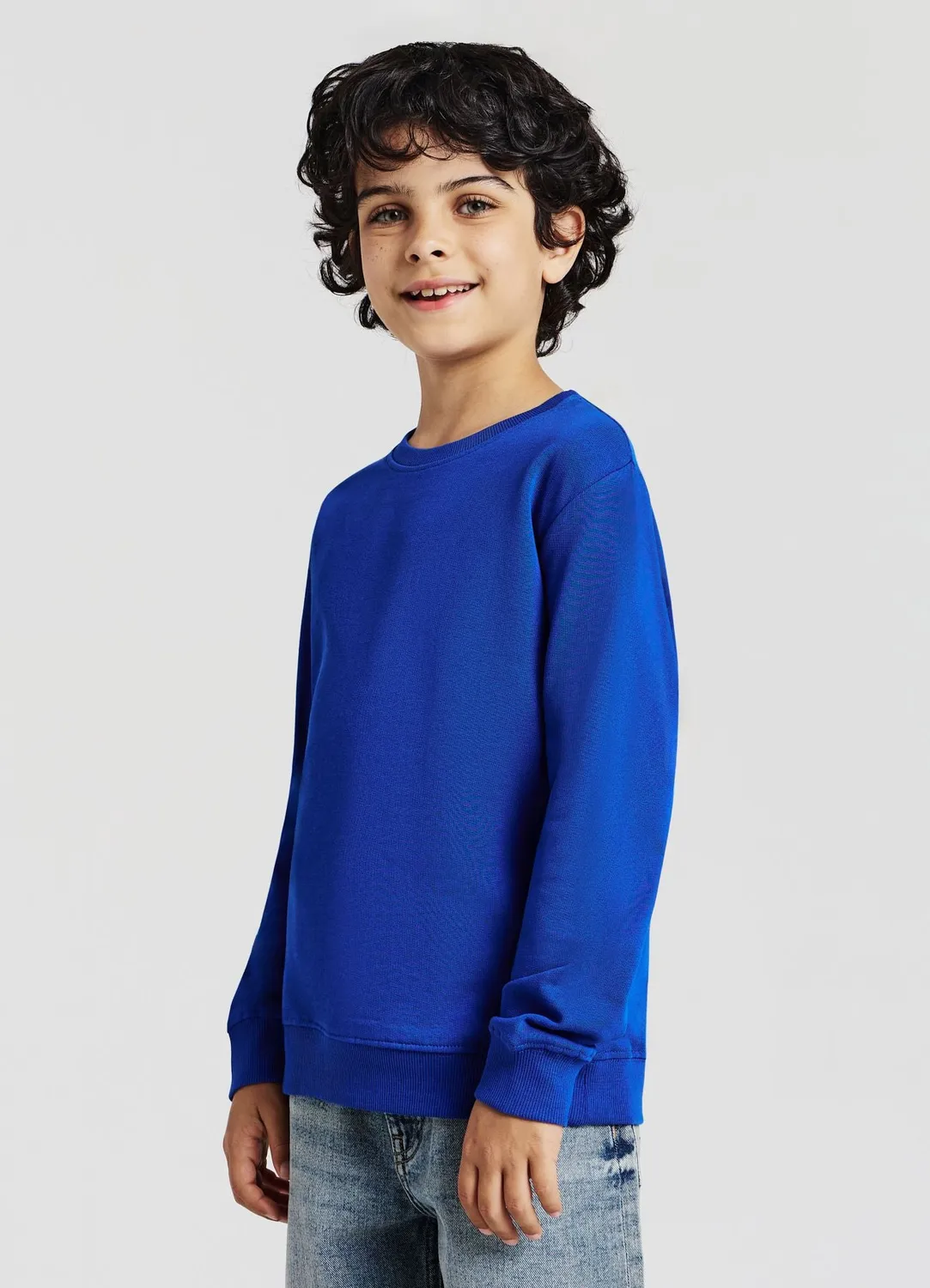 Calliope sweat enfant coton col rond uni