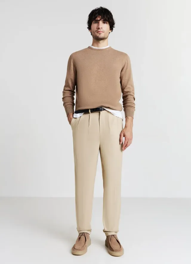 Calliope Pull col rond uni homme coton