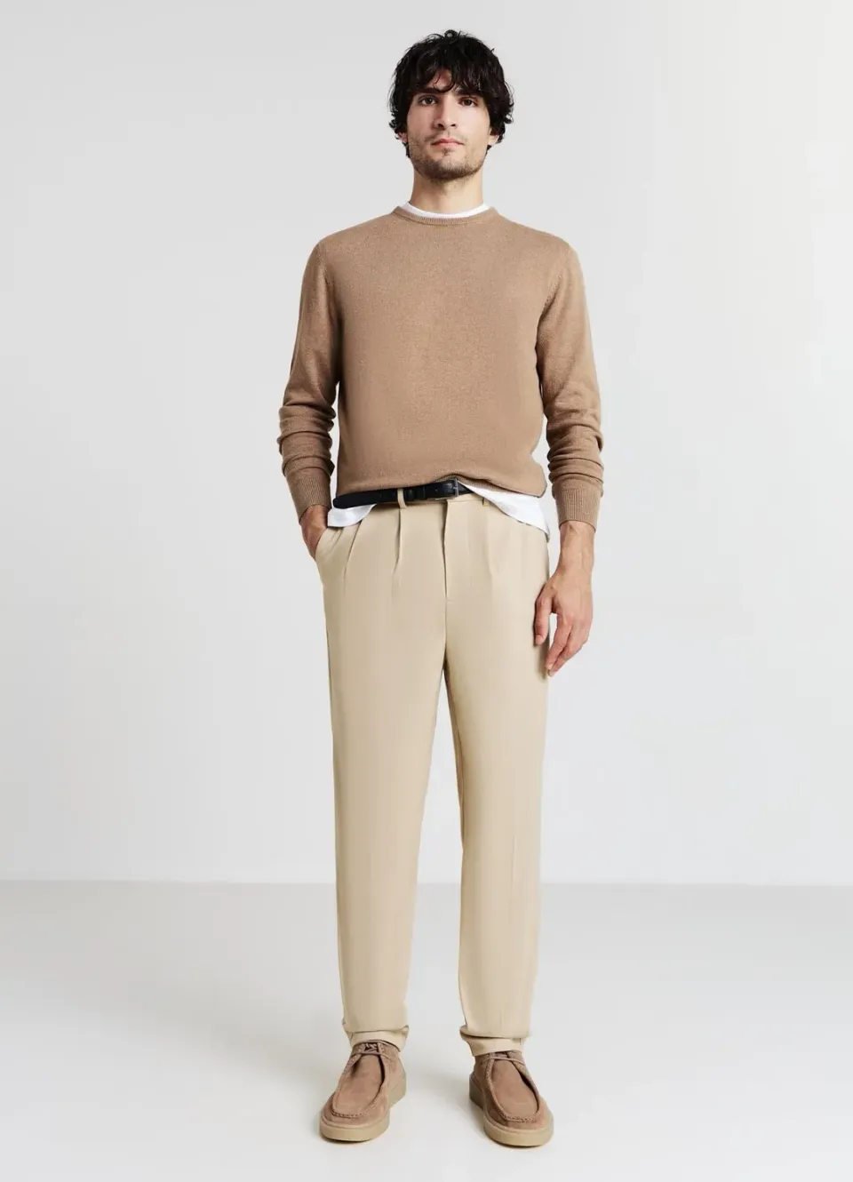 Calliope Pull col rond uni homme coton
