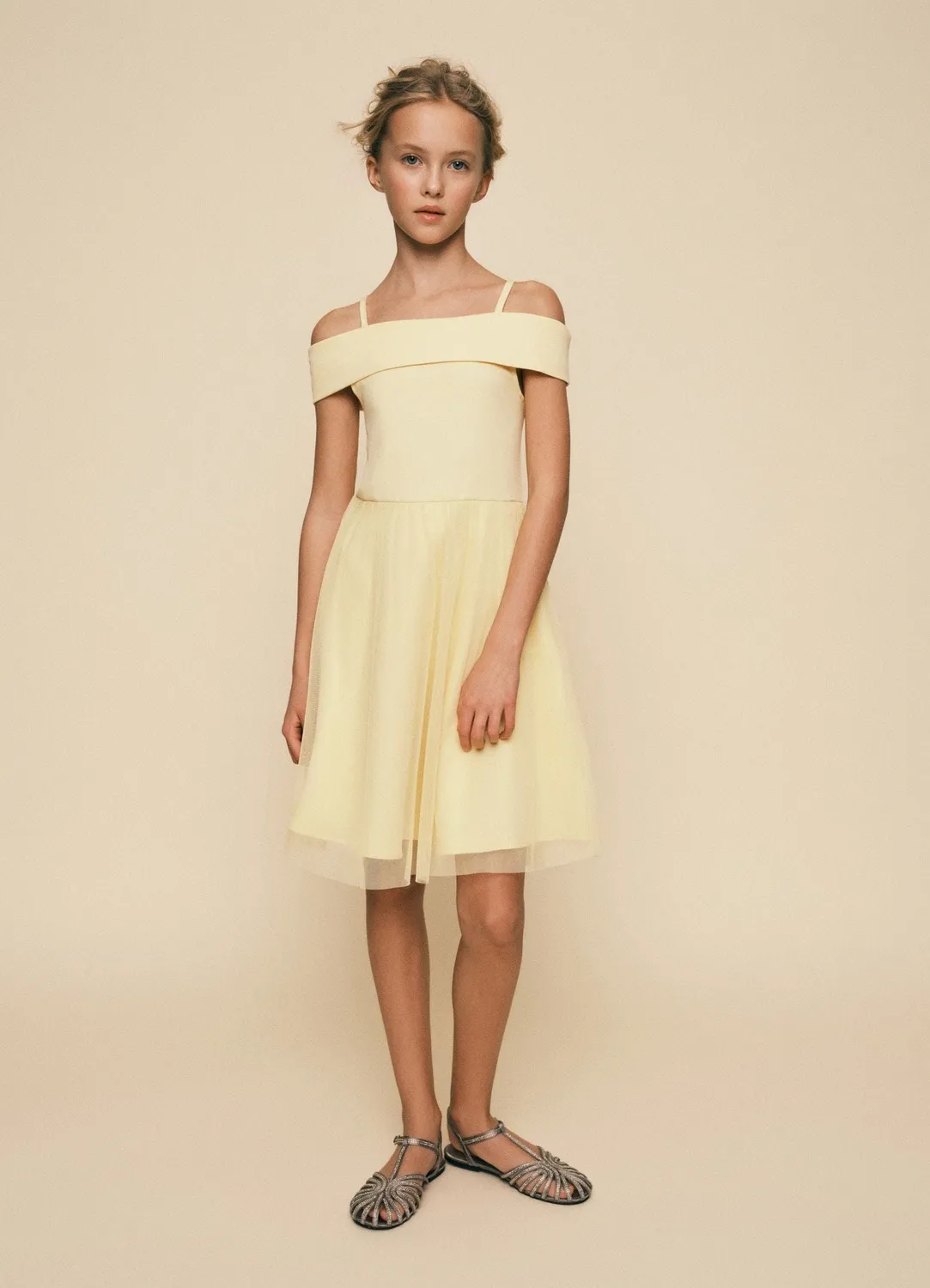 Calliope robe fille épaules dénudées tulle