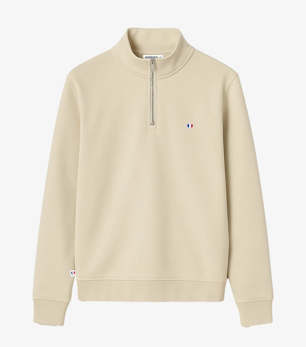 Cocorico Iconique sweat camionneur homme sable zip