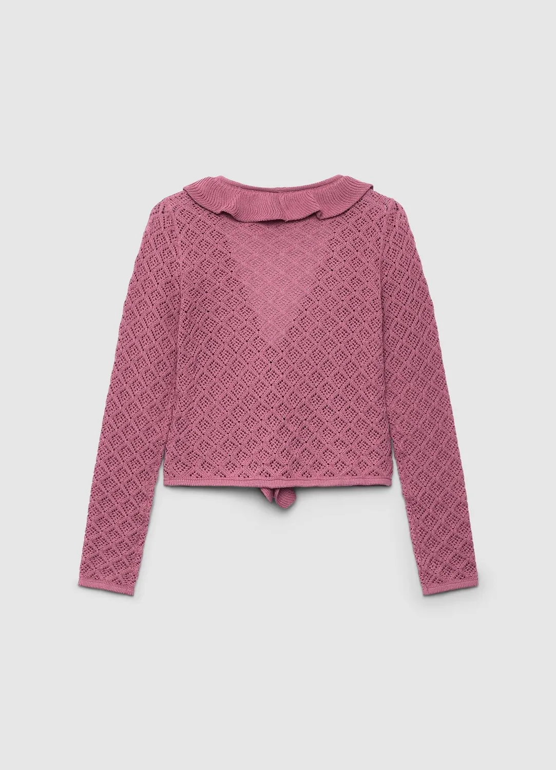 Calliope cardigan femme col V volants noué