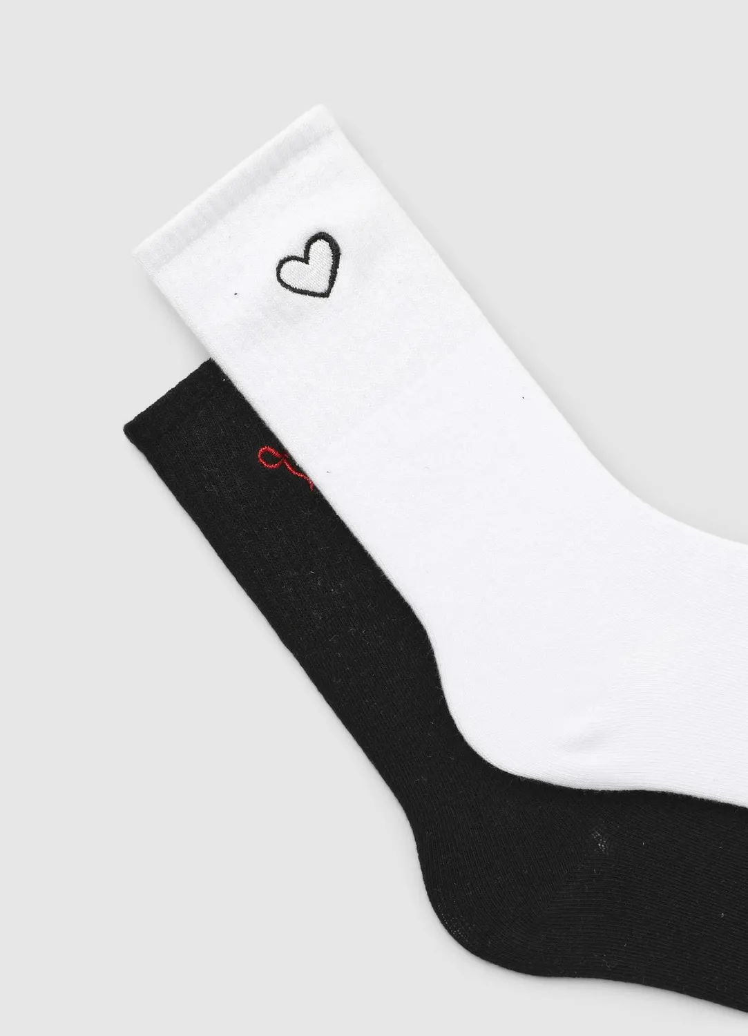 Calliope chaussettes côtes femme lot de 2 brodées