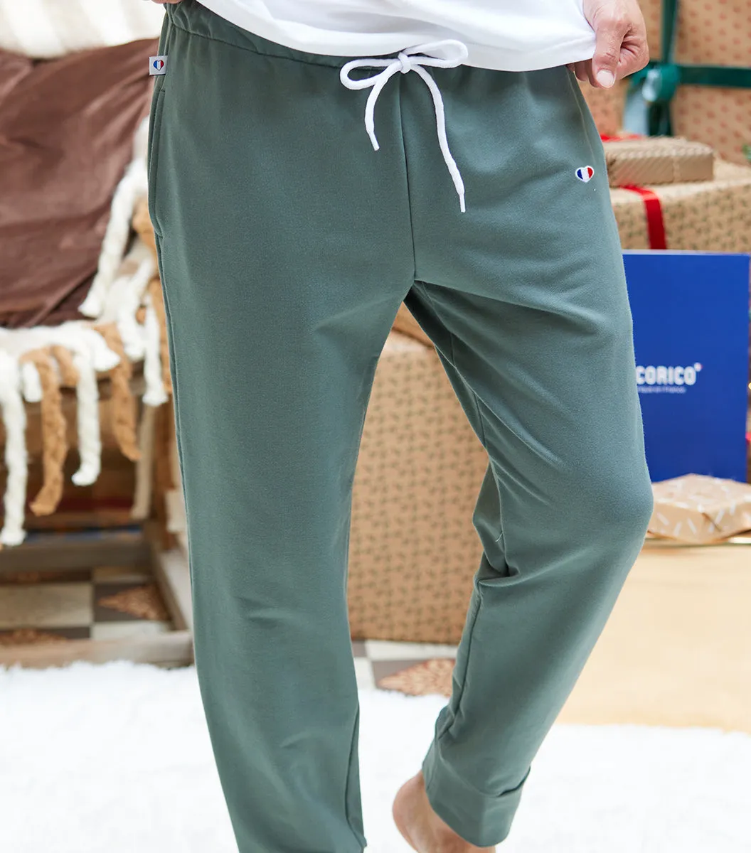 Cocorico Iconique jogging homme sauge coton