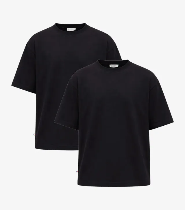 Cocorico Intemporel t-shirt oversize homme noir x2 coton
