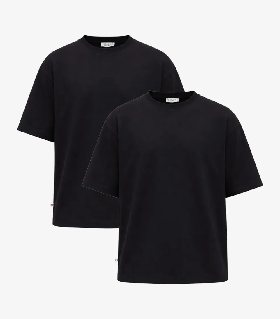 Cocorico Intemporel t-shirt oversize homme noir x2 coton