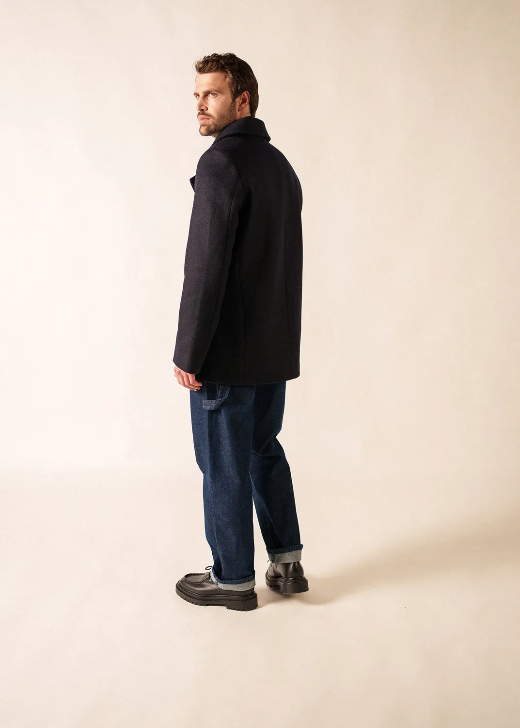Saint James Galion caban navy drap de laine