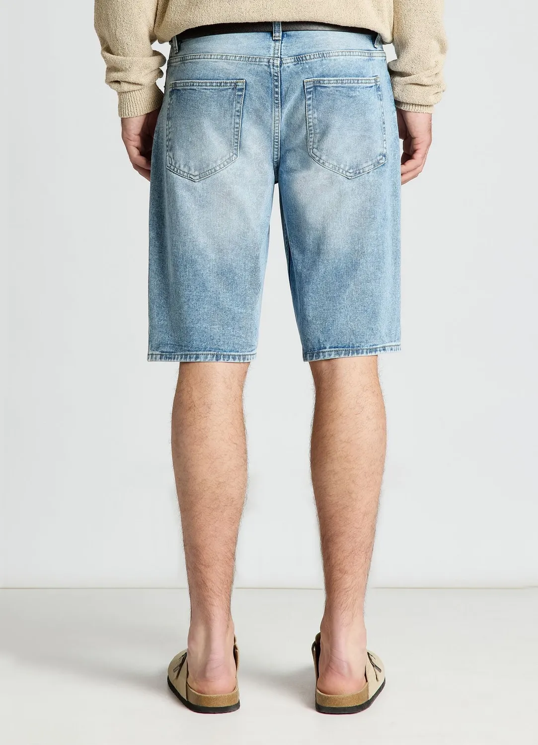 Calliope short jean homme à revers coupe droite