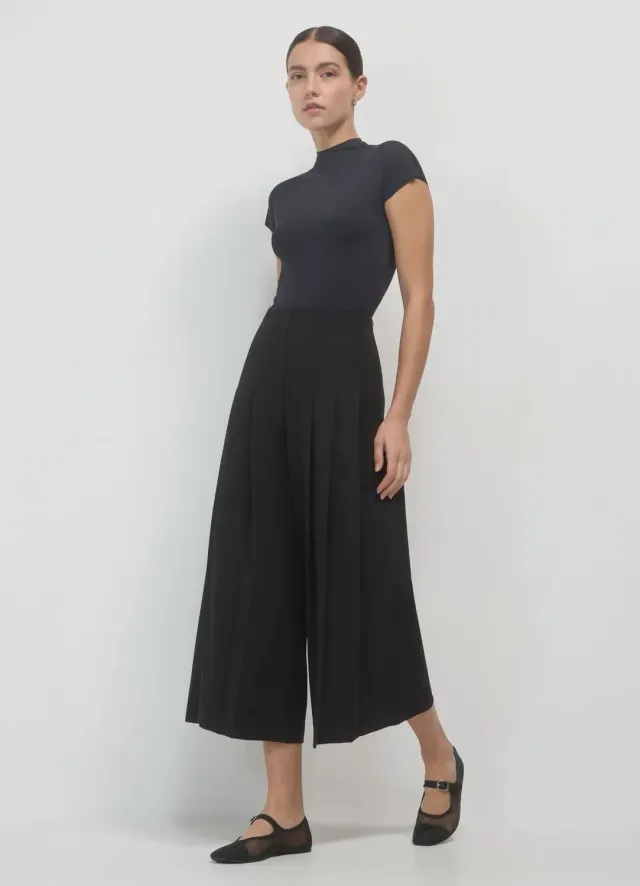 Calliope Culotte femme à plis fermeture latérale fluide