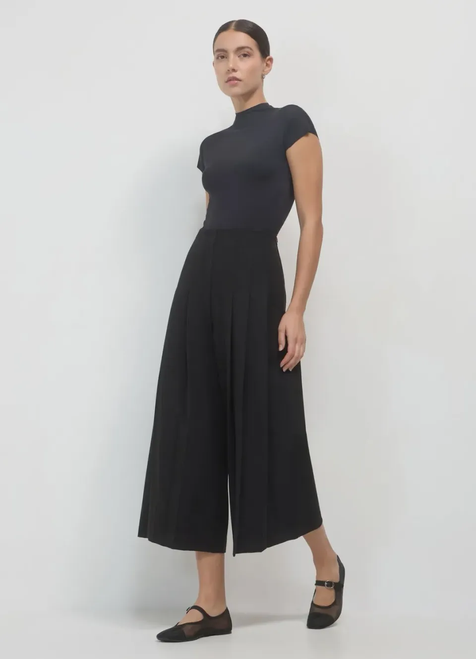 Calliope Culotte femme à plis fermeture latérale fluide