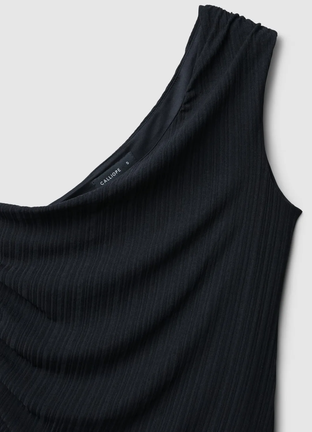Calliope Atelier robe longue mono-épaule froncée