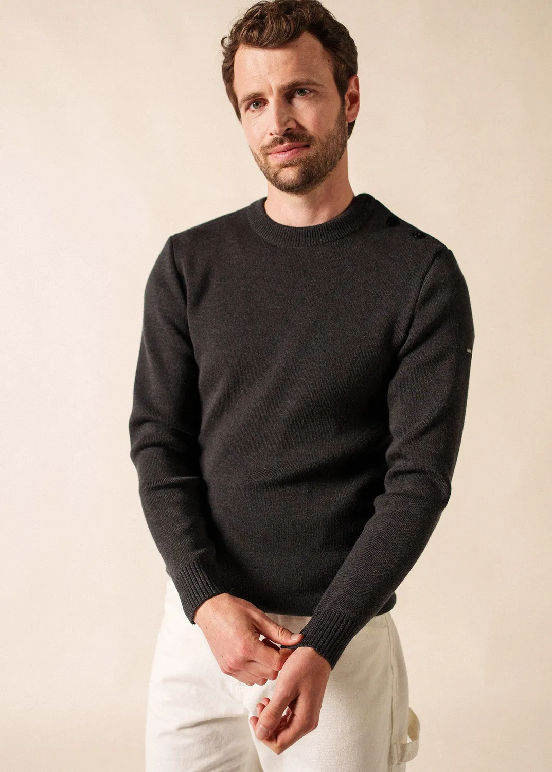 Saint James Rochefort pull marin anthracite mérinos